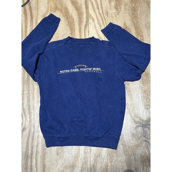 NOTRE DAME FICHTIN IRISH Pro player Crewneck Sweatshirt @h2 Men M Blue Pullover - Picture 1 of 6